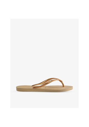 Womens Havaianas Slim Logo-Embossed Rubber Flip Flops