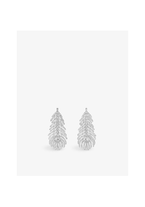 Boucheron Plume De Paon 18ct White-Gold, 2.01ct Round and 0.34ct Rose-Cut Diamond Pendant Earrings