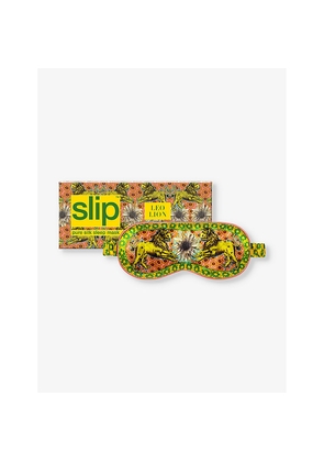 Womens Slip Leo Graphic-Print Silk Eye Mask