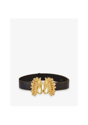 Womens La Maison Couture Sonia Petroff Griffin 24ct Gold-Plated Brass, Crystal and Leather Belt