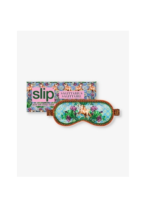 Womens Slip Sagittarius Graphic-Print Silk Eye Mask