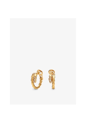 Bvlgari Serpenti Viper 18ct Yellow-Gold and 0.18ct Diamond Hoop Earrings