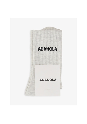 Womens Adanola Logo-Intarsia Ribbed Stretch-Bamboo Blend Socks