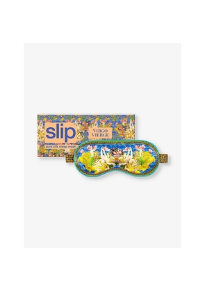Womens Slip Zodiac Graphic-Print Silk Eye Mask