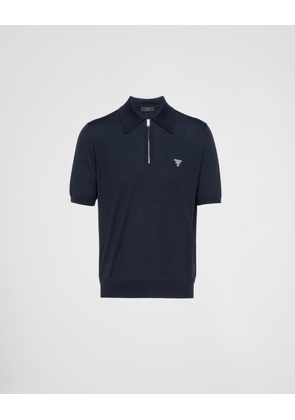 Superfine wool polo shirt