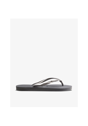 Womens Havaianas Slim Metallic Rubber Flip-Flops