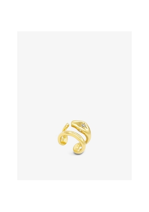 La Maison Couture Miphologia Jewelry Snake 18ct Yellow Gold-Plated Sterling-Silver and Cubic Zirconia Ear Cuff