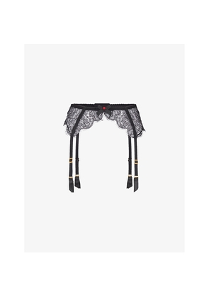 Womens Agent Provocateur Lorna Bow-Embellished Lace Suspenders