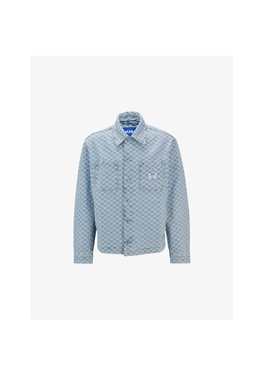Mens Hugo Graphic-Print Relaxed-Fit Denim Jacket