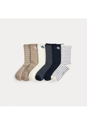 Striped & Solid Roll-Top Sock 6-Pack