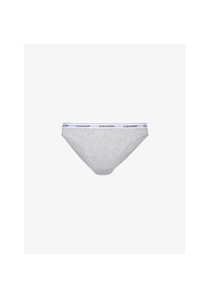 Womens Calvin Klein Modern Branded-Waistband Stretch-Cotton Briefs