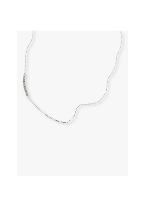 Womens La Maison Couture Myriam Soseilos Double Face Stick 9ct White-Gold, Sapphire and Spinel Pendant Necklace