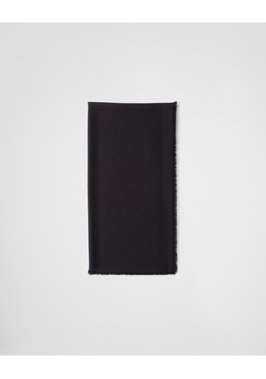 Symbole silk and wool jacquard shawl