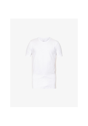 Mens Falke Regular-Fit Crewneck Stretch-Cotton T-Shirt Pack Of Two