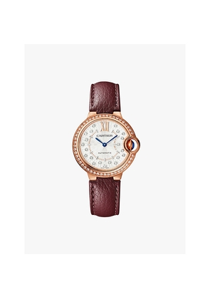 Crwjbb0084 Ballon Bleu De Cartier Rose-Gold, 0.79ct Diamond, 0.36ct Sapphire and Leather Automatic Watch