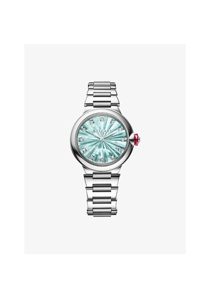 Bvlgari Lvcea Stainless-Steel, 0.2200ct Brilliant-Cut Diamond and Mother-Of-Pearl Automatic Watch