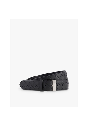Mens Bottega Veneta Double-Weave Branded Leather Belt