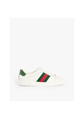 Mens Gucci Ace Leather Low-Top Trainers