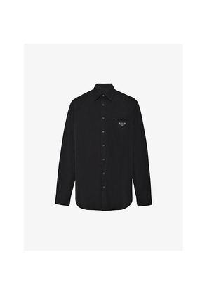 Mens Prada Classic-Collar Oversized-Fit Cotton Shirt