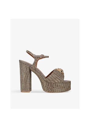 Womens Kurt Geiger London Kensington Houndstooth Woven Platform Sandals