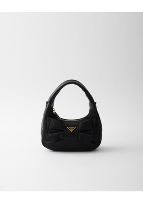 Mini Re-Nylon and nappa leather bag with bow