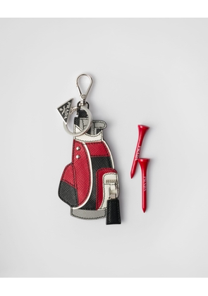 Saffiano leather golf tee bag charm