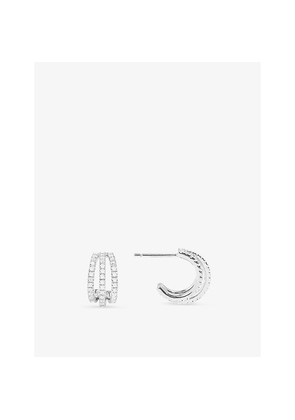 Womens Apm Monaco Croisette Cubic-Zirconia Triple Hoop Sterling Silver Earrings