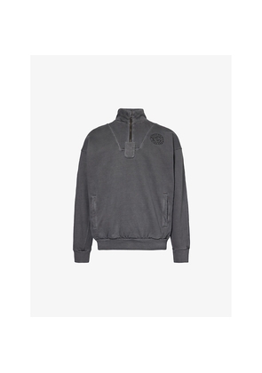 Mens Gymshark Premium Legacy Logo-Embroidered Cotton-Jersey Sweatshirt