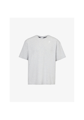 Mens Gymshark Power Logo-Print Stretch-Cotton T-Shirt