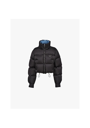 Womens Prada Re-Nylon Cropped Shell-Down Jacket