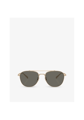 Mens Oliver Peoples Ov1335St Pilot-Frame Titanium Sunglasses