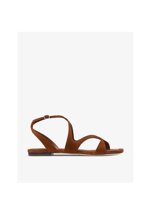Womens Jimmy Choo Ayla Suede Flat Sandals