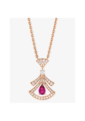 Bvlgari Divas' Dream 18ct Rose-Gold, 0.46ct Brilliant-Cut Diamond and Rubellite Pendant Necklace