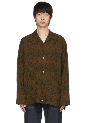 NEEDLES Khaki Jacquard Leopard Cardigan