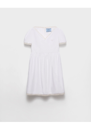 Embroidered vintage-look fabric mini-dress