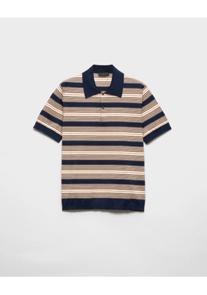 Striped cotton polo shirt