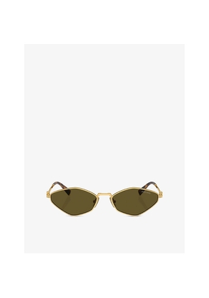 Womens Miu Miu Mu 56Zs Irregular-Frame Metal Sunglasses