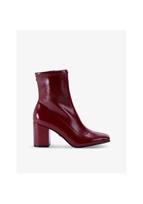 Womens Carvela Strut Heeled Patent-Faux Leather Ankle Boots