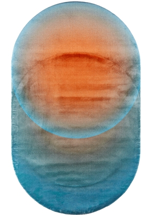 POLSPOTTEN Blue & Red Oval Optical Rug