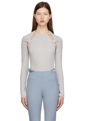 JACQUEMUS Grey 'Le Body Nodi' Long Sleeve Bodysuit