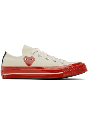 COMME des GARÇONS PLAY Off-White & Red Converse Edition Chuck 70 Low-Top Sneakers