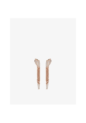 Bvlgari Serpenti Viper 18ct Rose-Gold, 1.74ct Brilliant-Cut Diamond and Onyx Drop Earrings