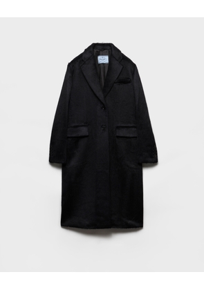 Single-breasted velour coat