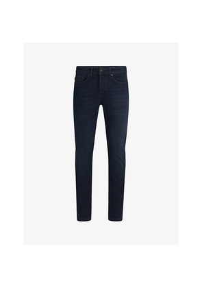 Mens Boss Straight-Leg Slim-Fit Stretch-Denim Jeans