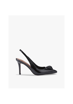 Womens Kurt Geiger London Belgravia Eagle-Embellished Heeled Leather Slingbacks