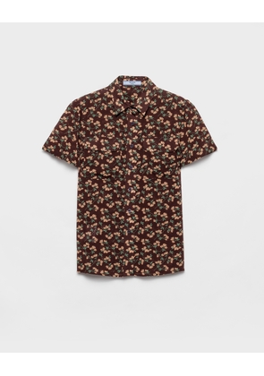 Short-sleeved floral print georgette shirt