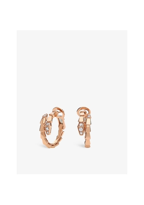 Bvlgari Serpenti Viper 18ct Rose-Gold and 0.18ct Brilliant-Cut Diamond Hoop Earrings