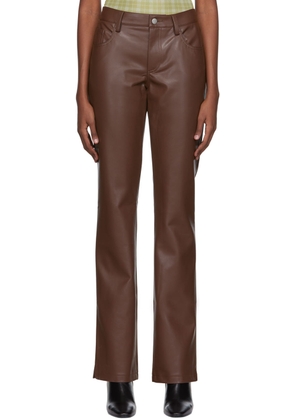 MISBHV Brown Vegan Leather Trousers