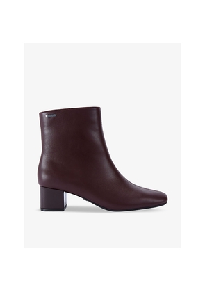 Womens Carvela Rene Logo-Badge Heeled Leather Ankle Boots