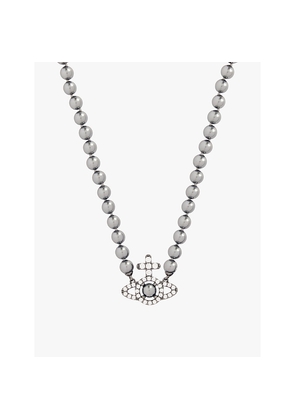 Vivienne Westwood Olympia Ruthenium-Plated Brass and Pearl Beaded Necklace